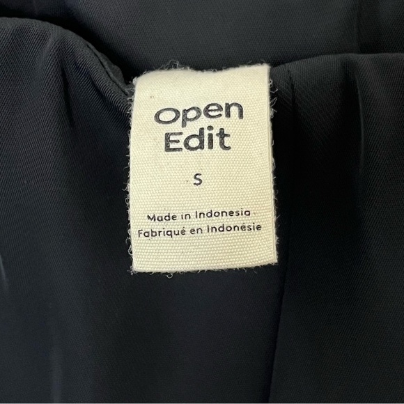 Open Edit Classic Trouser Pants-Black-Womens S-Elastic/Zipper Waist-Slit Leg-NEW - Picture 14 of 15